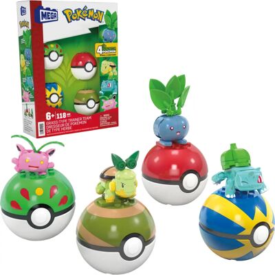 Mattel MEGA Pokémon Grass Trainer Team Building Toy - HWR77 Mattel MEGA Pokémon Grass Trainer Team Building Toy - HWR77
