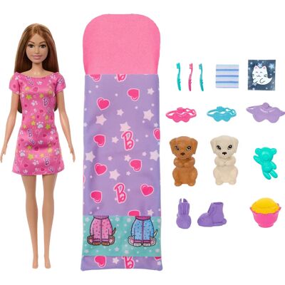 Barbie HXN01 Poupée & Set - Fête de Pyjama avec Chiots - Publicité Barbie HXN01 Poupée & Set - Fête de Pyjama avec Chiots - Publicité