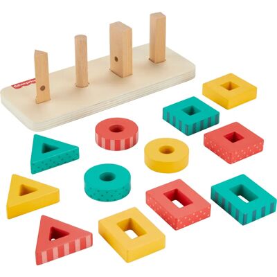 Fisher-Price HXV05 Motor Skills Toy - Wooden Shapes - 13 Pieces Fisher-Price HXV05 Motor Skills Toy - Wooden Shapes - 13 Pieces