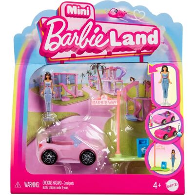 Mattel - Barbie Mini BarbieLand Puppe & Cabrio - Pink - Spielset Mattel - Barbie Mini BarbieLand Puppe & Cabrio - Pink - Spielset