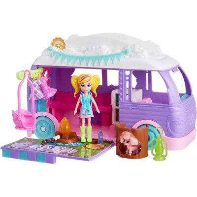 Mattel Polly Pocket: Tiny Worlds Big Surprises! - Glamping Camper Van Vehicle Playset Mattel Polly Pocket: Tiny Worlds Big Surprises! - Glamping Camper Van Vehicle Playset