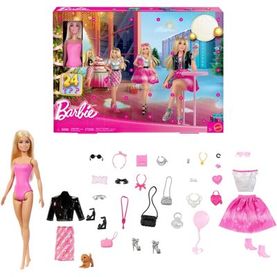 Barbie JFL63 dukke - 24 tilbehør - Julekalender - Julegave Barbie JFL63 dukke - 24 tilbehør - Julekalender - Julegave