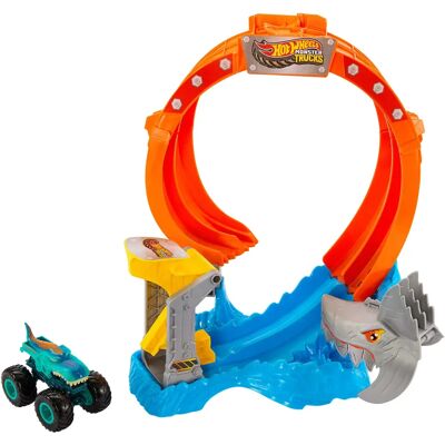 Mattel - Hot Wheels Monster Trucks Sharks Vs Dinos Spiral Shark Smash - Spielset Mattel - Hot Wheels Monster Trucks Sharks Vs Dinos Spiral Shark Smash - Spielset
