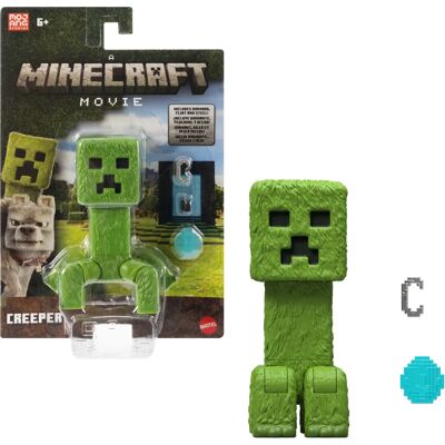 Figurine Creeper Mattel - Film Minecraft - 10cm - Publicité Figurine Creeper Mattel - Film Minecraft - 10cm - Publicité