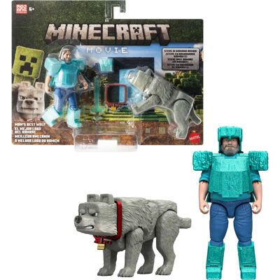 Minecraft Steve & Wolf Spielzeug - Figur Minecraft Steve & Wolf Spielzeug - Figur