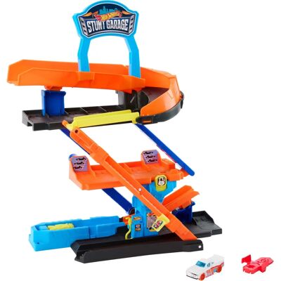 Transformująca się garażowa zjeżdżalnia Hot Wheels JHL94 - Pojazd i tor Transformująca się garażowa zjeżdżalnia Hot Wheels JHL94 - Pojazd i tor