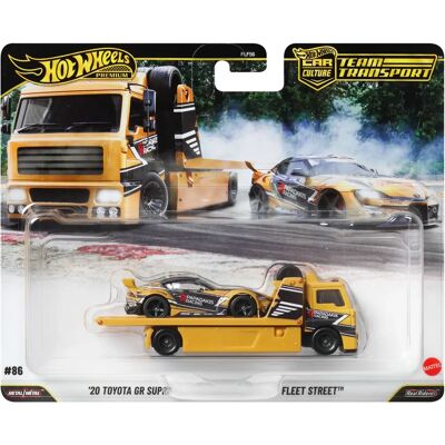 Mattel Hot Wheels - Transport Équipe Premier - 20 Toyota & Fleet Street - Ensemble de Voitures - Publicité Mattel Hot Wheels - Transport Équipe Premier - 20 Toyota & Fleet Street - Ensemble de Voitures - Publicité