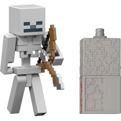 Mattel Minecraft JJR93 Figura Scheletro - Redstone Charged - Giocattolo Mattel Minecraft JJR93 Figura Scheletro - Redstone Charged - Giocattolo