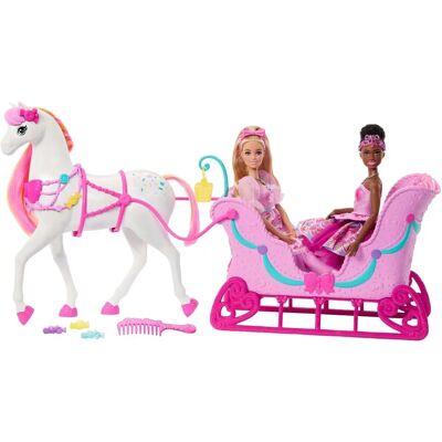 Mattel - JNH63 - Carrosse tiré par des chevaux - Accessoire poupée - Ensemble poupée - Publicité Mattel - JNH63 - Carrosse tiré par des chevaux - Accessoire poupée - Ensemble poupée - Publicité