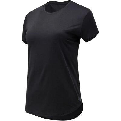 New Balance WT11452BKH Svart Slim Fit T-shirt - Träning New Balance WT11452BKH Svart Slim Fit T-shirt - Träning