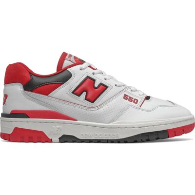 New Balance 550 Weiß Rot - Leder, Mesh, Logo - Turnschuhe New Balance 550 Weiß Rot - Leder, Mesh, Logo - Turnschuhe