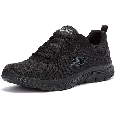 Skechers Flex Appeal 4.0 Dames Running Trainers - Zwart - Ademend Mesh, Memory Foam Skechers Flex Appeal 4.0 Dames Running Trainers - Zwart - Ademend Mesh, Memory Foam