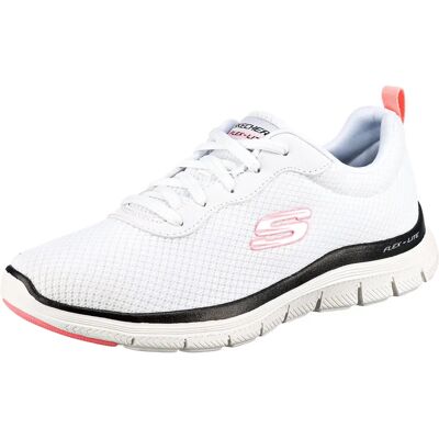 Skechers Białe/Czarne Flex Appeal Buty - Oddychająca siatka Skechers Białe/Czarne Flex Appeal Buty - Oddychająca siatka