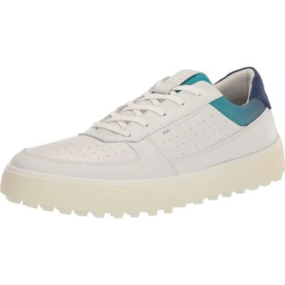 Chaussures de golf pour homme Ecco Blanc/Bleu Profondeurs/Caribbean - Étanches, Modèle 45 Chaussures de golf pour homme Ecco Blanc/Bleu Profondeurs/Caribbean - Étanches, Modèle 45