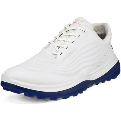Ecco Zapatos de golf impermeables para hombre LT1 M - Blanco/Azul - Talla 10 Ecco Zapatos de golf impermeables para hombre LT1 M - Blanco/Azul - Talla 10