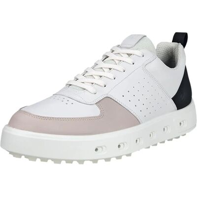 Ecco 720 Leder Wasserdichte Hybrid Golfschuhe - Weiß/Schwarz/Kies Ecco 720 Leder Wasserdichte Hybrid Golfschuhe - Weiß/Schwarz/Kies