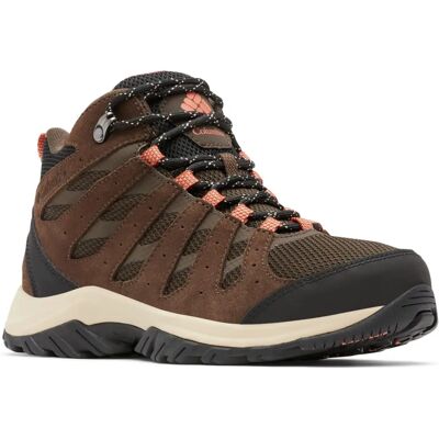 Columbia Redmond Mid Sapatos Impermeáveis Femininos - O Ano Todo - Castanho & Coral Escuro Columbia Redmond Mid Sapatos Impermeáveis Femininos - O Ano Todo - Castanho & Coral Escuro