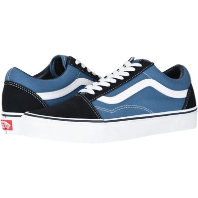 Sneaker Vans Old Skool Blu Bianco Unisex - Skate Sneaker Vans Old Skool Blu Bianco Unisex - Skate