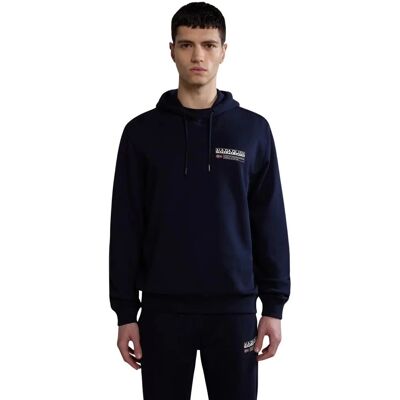 Felpa con cappuccio Napapijri Kasba Blu Navy - Uomo - Cotone - Vestibilità regolare Felpa con cappuccio Napapijri Kasba Blu Navy - Uomo - Cotone - Vestibilità regolare