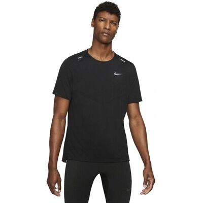 Nike Rise 365 Herren Schwarzes Kurzarm Laufshirt - Laufen Nike Rise 365 Herren Schwarzes Kurzarm Laufshirt - Laufen