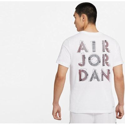 Nike Air Jordan Dri-fit Air Graphic CZ8087100 - Koszulka męska - Biała - Cały rok Nike Air Jordan Dri-fit Air Graphic CZ8087100 - Koszulka męska - Biała - Cały rok