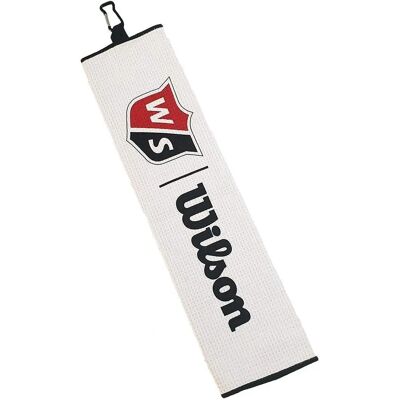 Serviette de golf Wilson Tri-Fold - Microfibre, Blanche Serviette de golf Wilson Tri-Fold - Microfibre, Blanche