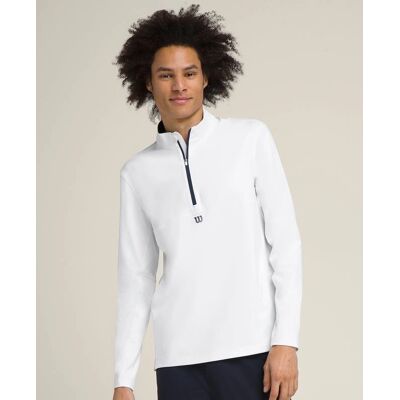 Wilson Elevate Performance 1/2 Zip - T-shirt, Blanc, Manches longues - Publicité Wilson Elevate Performance 1/2 Zip - T-shirt, Blanc, Manches longues - Publicité