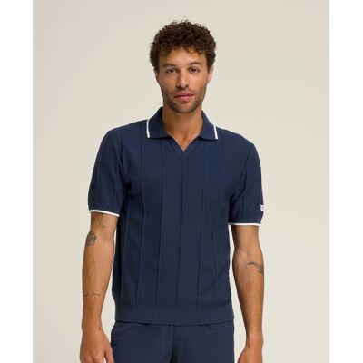 Wilson Essex Strickpolo - Blau - Tennispoloshirt Wilson Essex Strickpolo - Blau - Tennispoloshirt