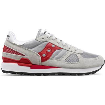 Baskets Saucony Shadow Original Unisex - Gris / Rouge - Low Cut - Publicité Baskets Saucony Shadow Original Unisex - Gris / Rouge - Low Cut - Publicité