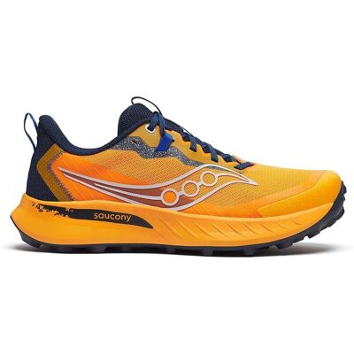 Chaussures Saucony Peregrine 15 Orange Marine - Trail Running - Publicité Chaussures Saucony Peregrine 15 Orange Marine - Trail Running - Publicité
