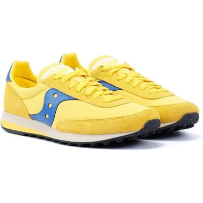 Zapatillas Saucony Trainer 80 Amarillo/Azul - Malla y ante transpirables - Calzado de running Zapatillas Saucony Trainer 80 Amarillo/Azul - Malla y ante transpirables - Calzado de running