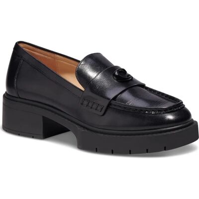 Mocassins en cuir Coach Leah noirs - Publicité Mocassins en cuir Coach Leah noirs - Publicité