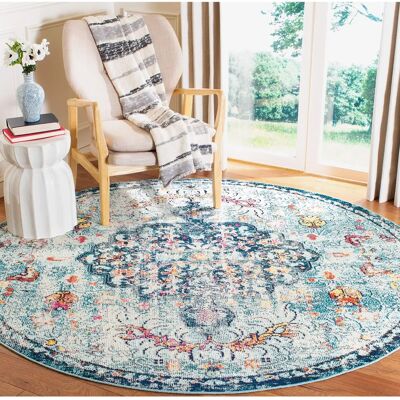 Safavieh Madison Rug Collection - Marineblau / Hellblau 120x120 cm - Teppich Safavieh Madison Rug Collection - Marineblau / Hellblau 120x120 cm - Teppich