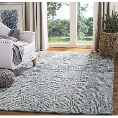 Safavieh - Wool Blue Ivory 90x150 - Rug Safavieh - Wool Blue Ivory 90x150 - Rug