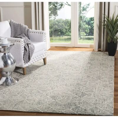 Safavieh - Wollteppich - Farbe Grün/Elfenbein - 90x150 cm - Rug Safavieh - Wollteppich - Farbe Grün/Elfenbein - 90x150 cm - Rug