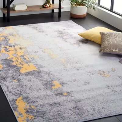 Tapis en polyester Safavieh Gris/Or 150x245 - Tapis - Publicité Tapis en polyester Safavieh Gris/Or 150x245 - Tapis - Publicité