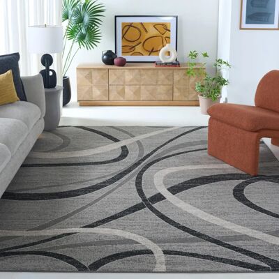 Safavieh - Polyester Rug - Grau/Elfenbein - 245x305 cm - Rug Safavieh - Polyester Rug - Grau/Elfenbein - 245x305 cm - Rug