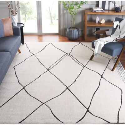 Safavieh Elfenbein/Schwarz Polyester Teppich - 245x305cm Safavieh Elfenbein/Schwarz Polyester Teppich - 245x305cm