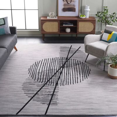 Safavieh Polyester Grau/Schwarz 245x305cm - Teppich Safavieh Polyester Grau/Schwarz 245x305cm - Teppich