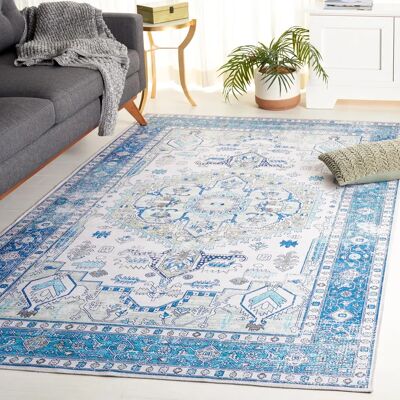 Safavieh - Polyester Rug - Beige/Blue - 120x180 cm Safavieh - Polyester Rug - Beige/Blue - 120x180 cm
