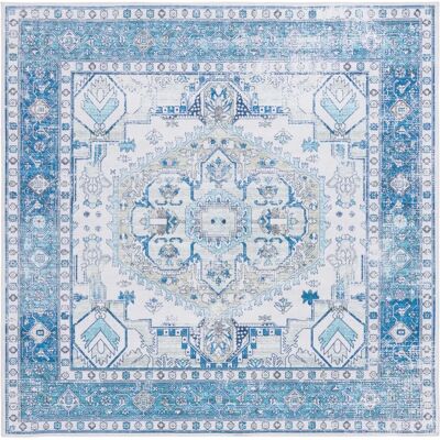 Safavieh - Alfombra de poliéster 185x180 - Beige/Azul - 185x180 cm - Rug Safavieh - Alfombra de poliéster 185x180 - Beige/Azul - 185x180 cm - Rug