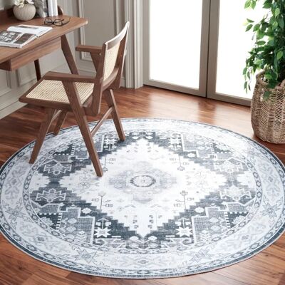 Safavieh - Polyester Grau/Grün/Elfenbein 185 x 180 cm - Teppich Safavieh - Polyester Grau/Grün/Elfenbein 185 x 180 cm - Teppich