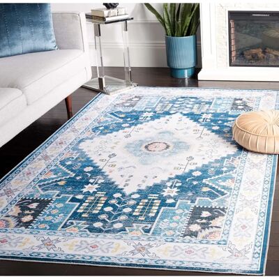 Safavieh Polyester Marine Bleu/Ivoire 150 X 245 - Tapis - Publicité Safavieh Polyester Marine Bleu/Ivoire 150 X 245 - Tapis - Publicité