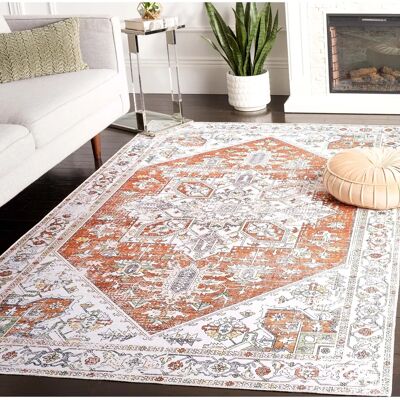 Safavieh - Polyester - Elfenbein - Rost - Teppich Safavieh - Polyester - Elfenbein - Rost - Teppich