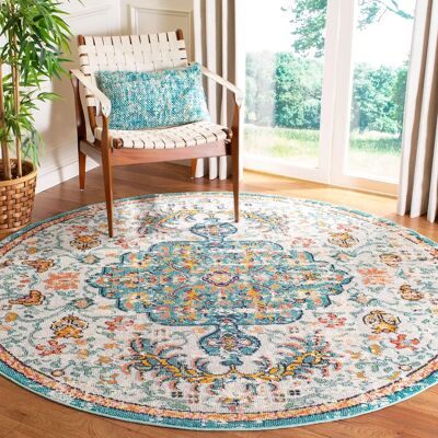 Tapis Safavieh - Gris/Bleu clair 120x120cm - Publicité Tapis Safavieh - Gris/Bleu clair 120x120cm - Publicité