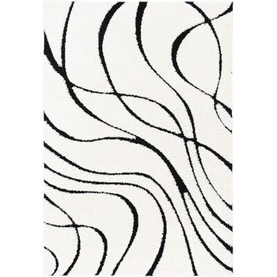 Safavieh - 60x90 cm ivoire-noir - shag - tapis - Publicité Safavieh - 60x90 cm ivoire-noir - shag - tapis - Publicité