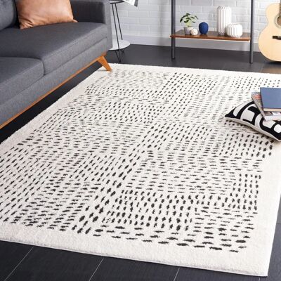 Tapis en polyester Safavieh Écru/Noir 90 x 150 - Rug Tapis en polyester Safavieh Écru/Noir 90 x 150 - Rug