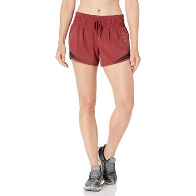 Amazon Essentials Damen Standardpassform Gerüschter Bund Gewebte Laufshorts Amazon Essentials Damen Standardpassform Gerüschter Bund Gewebte Laufshorts