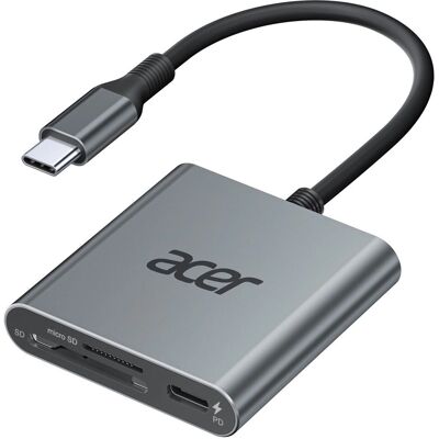 Acer - USB-C SD 4.0 Card Reader - Dual Slot Acer - USB-C SD 4.0 Card Reader - Dual Slot