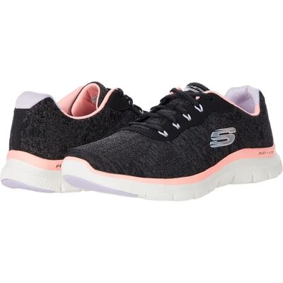 Skechers Flex Appeal 4.0 Frisch Bequeme Schnürschuhe - Schwarz Korallen Skechers Flex Appeal 4.0 Frisch Bequeme Schnürschuhe - Schwarz Korallen